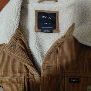 RVCA Brown Corduroy Jacket with White Sherpa
